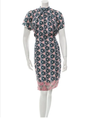 £105 • Buy Acne Studios Silky Mid Length Dress Pink & Blue Kaleidoscope UK 10