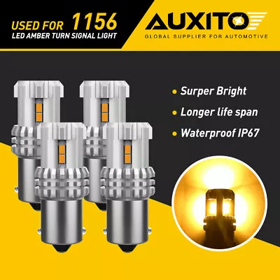 AUXITO 1156 12SMD BA15S Amber LED Bulbs Turn Signal Indicator Light Side Marker • $23.99