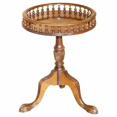 Lovely Flamed Mahogany Gallery Rail Side With Claw & Ball Feet Regency Style • $932.51