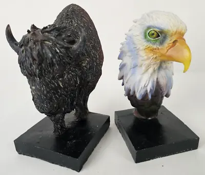 Vintage Southwestern Reflections Bookends Buffalo & Eagle Virginia Country 5 Tal • $16.99