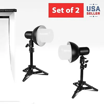 LS 2 Packs Of Tabletop Mini LED Photo Studio Stand Continuous Lighting Kit • $44.81