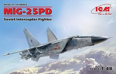 ICM MiG25PD/PDS Soviet Interceptor Fighter - Plastic Model Airplane Kit - 1/48 • $103.55