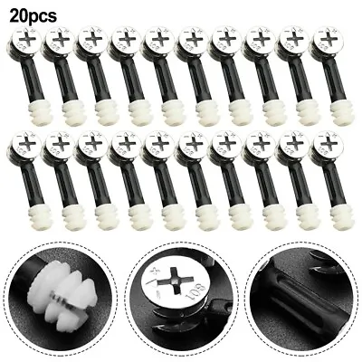 Quality Zinc Alloy Furniture Screw Nut Connector Bolt For Clothes Cabinet 20pc • £12.01