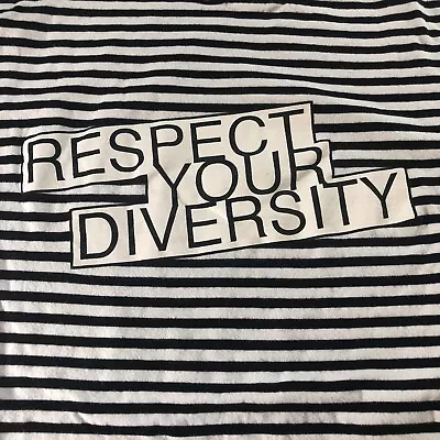 $9.99 • Buy Zara Collection T Shirt RESPECT YOUR DIVERSITY Medium Striped