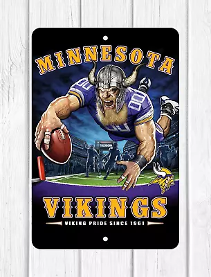 Minnesota Vikings Custom 8 X12  Metal Wall Sign Man Cave Office Home  • $15.11