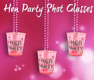 £5.99 • Buy Hen Party Shot Glass Glasses Cups Necklace Team Bride Accessories Favours Sashes