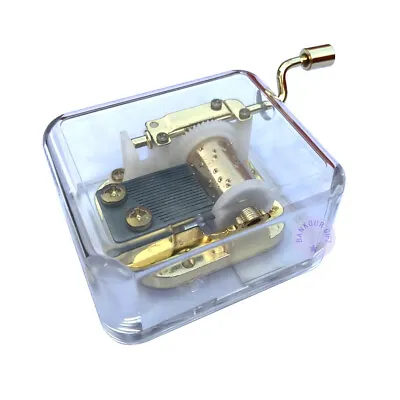 Mini Acrylic Hand Crank Music Box With Sankyo Musical Movement (30 Tunes Option) • £17.98