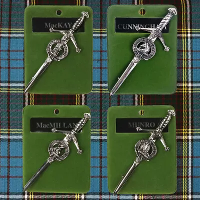 Art Pewter Clan Crest Kilt Pins - In-Stock Special Sale • £23.75