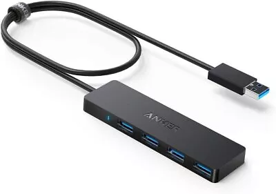 Anker 4-Port USB 3.0 Hub Ultra-Slim Data USB Hub With 2 Ft Extended Cable NEW AU • $29.99