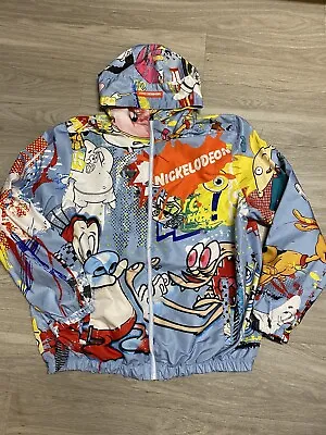 Members Only X Nickelodeon Full-Zip Hooded White Men XL Windbreaker Jacket • $25.99