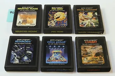 Atari 2600 Game Bundle Asteroids Pac-Man Missile Command Haunted House Pinball 6 • $19.95