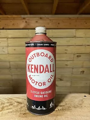 Vintage KENDALL Outboard Marine Motor Oil Cone Top One Quart Oil Can • $65