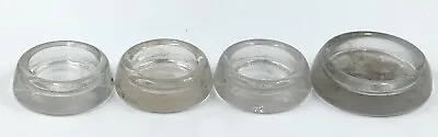 Lot Of 4 Vintage Hazel Atlas Clear Glass Furniture Sliders Coasters Feet • $8