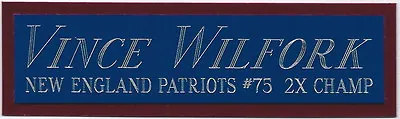 VINCE WILFORK NEW ENGLAND PATRIOTS NAMEPLATE AUTOGRAPHED Signed FOOTBALL JERSEY • $14