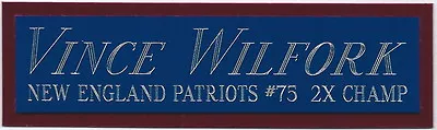 VINCE WILFORK PATRIOTS NAMEPLATE AUTOGRAPH Signed HELMET-JERSEY-FOOTBALL-PHOTO • $9.99