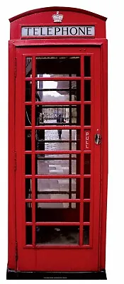 CLASSIC RED PHONE BOX LIFESIZE CARDBOARD CUTOUT STANDEE British Telephone Box • £39.99