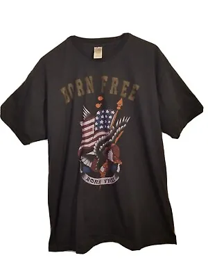 Don Ed Hardy Men's Blk Graphic Tshirt  Born Free  Size 3xl- C127 • $24.50