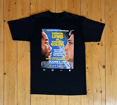 £40 • Buy Vintage 1997 Lennox Lewis Vs. Andrew Golota Caesars Boxing Graphic T Shirt M NOS