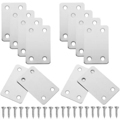  10pcs Flat Bracket Replacement Mounting Plate Iron Corner Bracket Mending Plate • £9.99