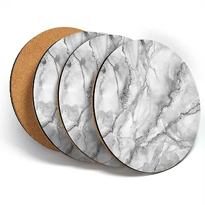 £7.99 • Buy 4 X Coasters  - BW - Grey White Marble Effect Pattern  #43767
