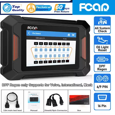 Diesel Heavy Duty Truck Scanner HD OBD All System Diagnostic Tool Code Reader • $327.99