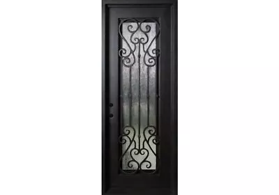 Eto Doors –redondo Wrought Iron Heart & S Shaped Scrolls Door W/ Laminate Glass • $3199