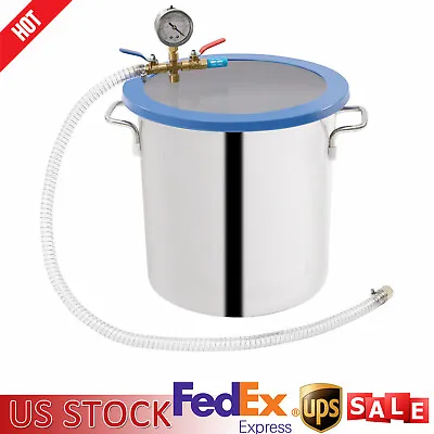 $97.63 • Buy 5 Gallon Tempered Glass Lid Stainless Steel Vacuum Chamber For Stabilizing Wood
