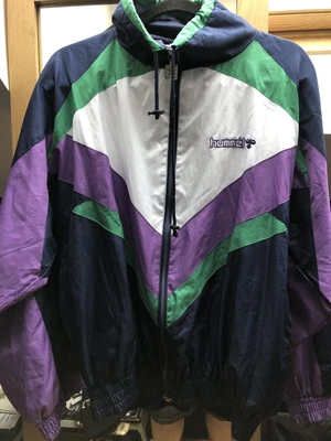 £15 • Buy VINTAGE HUMMEL SHELLSUIT JACKET SIZE S WINDBREAKER 80s 90s RETRO COAT