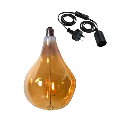 $94.99 • Buy Irregular Edison LED Light Globe & Power Cord Plug In 1.8m E27 4 Watt Bulb 25cm