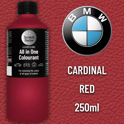 Leather Paint For BMW Car Seat CARDINAL RED. All In One 250ml Dye For Repairing. • £16.95