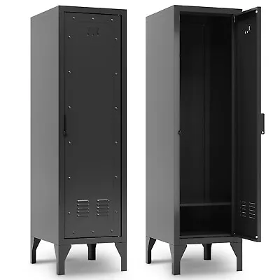 50''Metal Storage CabinetBlack Metal Lockable Locker With Doors And Shelves • $100