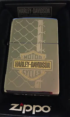 NEW Zippo Harley Davidson  HD Black Ice Chrome Finish Lighter BNIB 29737 • £39.99