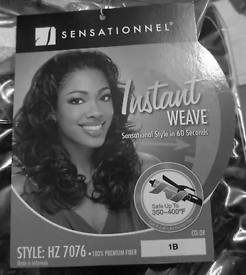 Sensationnel  (3/4) Wig Long Dark Black Color 1B Layers With Soft Curls NEW • $13.99