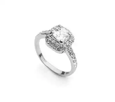 $9.99 • Buy Stunning18K White Gold Plated Women Big Simulated Diamond Fashion Ring Size 6-10