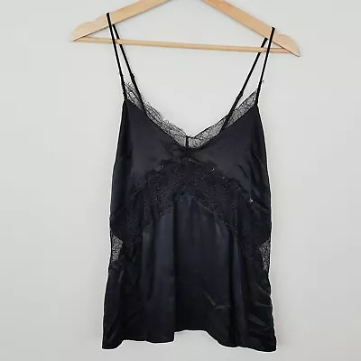 ALICE McCALL Womens Size 8 Or US 4 Black Silk Lace Carried Away Cami Top • $65