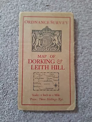 Ordnance Survey One Inch Tourist Map Of Dorking & Leith Hill. 1929 Linen • £2