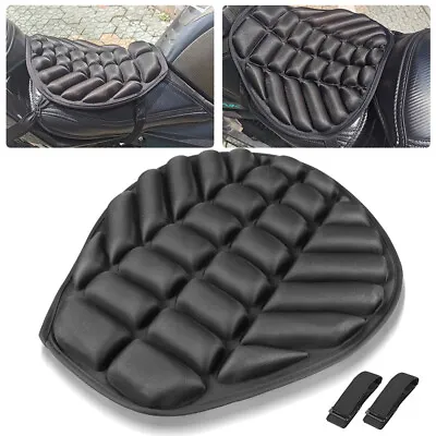 Black Motorcycle Lycra Comfort Gel Seat Cushion Cover Shock Absorb Pillow Pad • $15.98