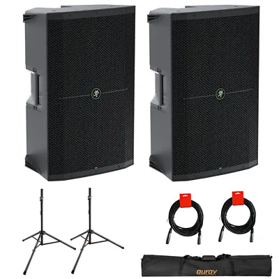 Mackie Thump215 1400W 15  Powered PA System (Pair) W/ Stand Case & Cables • $764.98