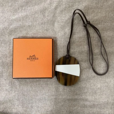 $348.75 • Buy HERMES Buffalo Horn Necklace Brown White