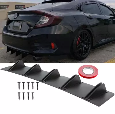 For Honda Civic Sedan Hatch 2016-21 Rear Diffuser Bumper 5 Fins Spoiler Splitter • $39.13