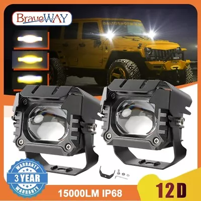 3  LED Work Light Mini Driving Spot  White Yellow High Low Motorcycle Fog Lamp • $35