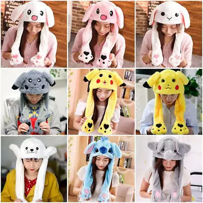 Rabbit Ear Airbag Hat: Fun Plush Toy Cap For Kids And Adults • $22.35