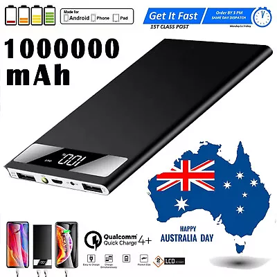 1000000mAh Portable Power Bank 2 USB Fast Charging External Battery Pack Charger • $25.37