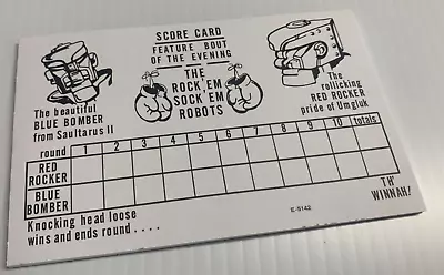 1966 By Marx Rockem Sockem Robots  Score Cards Pad Of 25 • $5.99