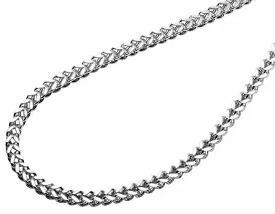 Mens Real 10K White Gold 4MM Hollow Franco Box Link Chain Necklace 22-36 Inches • $1025.63