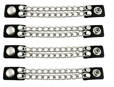 Biker Vest Chain Extender Or Wrist Bracelet 4 Pcs Double Row With Leather  • $18.99
