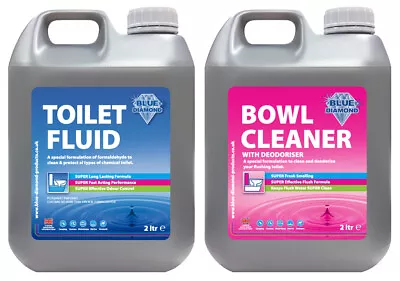 Caravan Motorhome Travel Chemical Toilet Fluid Bowl Cleaner Caravan 2L Twin Pack • £16.99