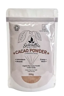 Organic Raw Cacao Powder Criollo Variety 200g From Ashaninkas Tribe In Peru! • £12.99