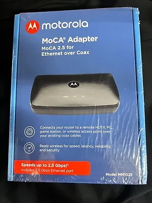 Motorola MM1025 MoCA 2.5 Adapter With Up To 2.5 Gbps Ethernet Over Coax  Black • $74.99