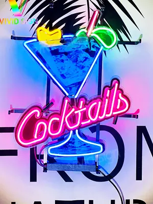 Cocktails Martini Lemon Bar 20 X15  Neon Sign Light Lamp With HD Vivid Printing • $119.99